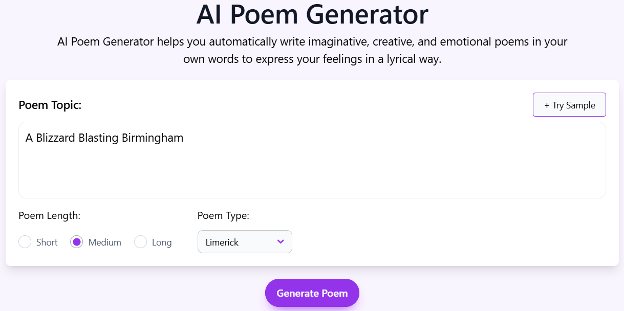 Example to Generate a Poem